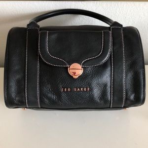 Ted Baker Flip Catch Bowler Bag Black & Rose Gold